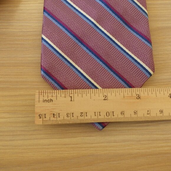 Brooks Brothers Makers Neck Tie Men Purple Repp Striped Silk Woven Merchants USA - Picture 7 of 9